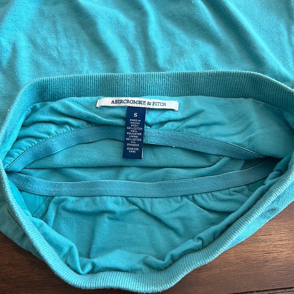 Vintage 2004 A&F teal aqua strapless tunic y2k - Picture 8 of 8
